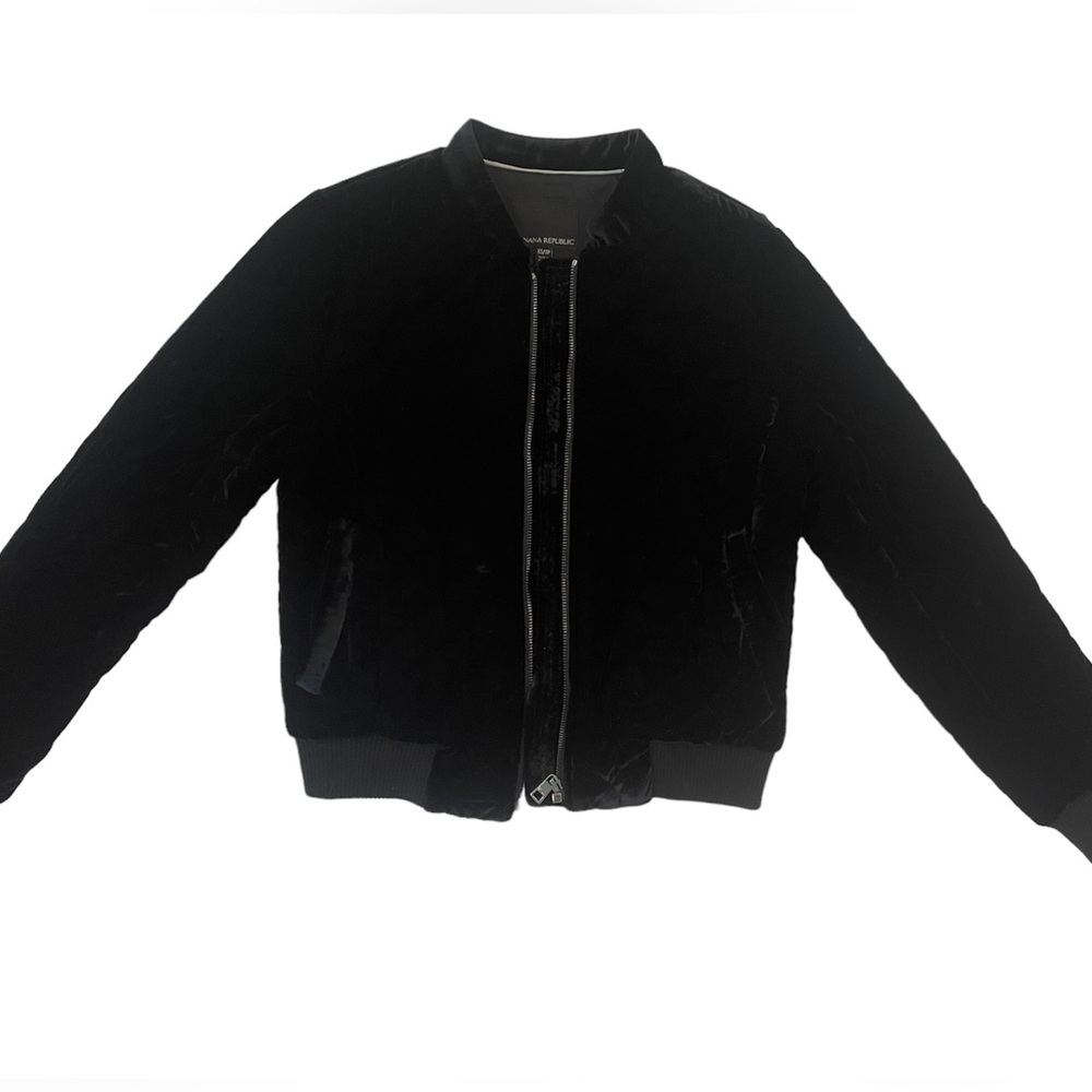 Banana Republic Velvet Quilted Bomber Jacket
